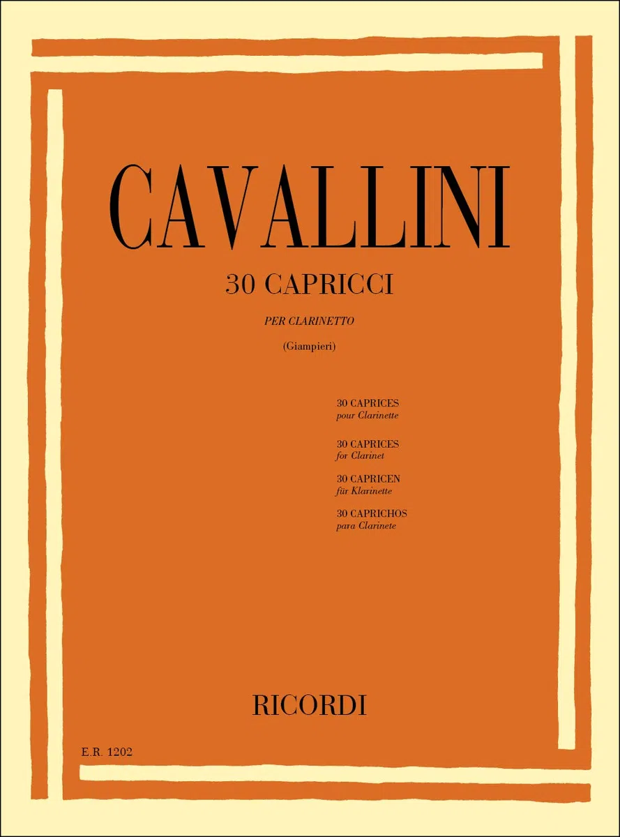 Cavallini 30 Capricci per Clarinetto | Studi Tecnici Avanzati ed Esercizi per Clarinetto Classico | Metodo di Studio e Spartiti per Clarinettisti Esperti | Risorsa Didattica per Insegnanti e Studenti