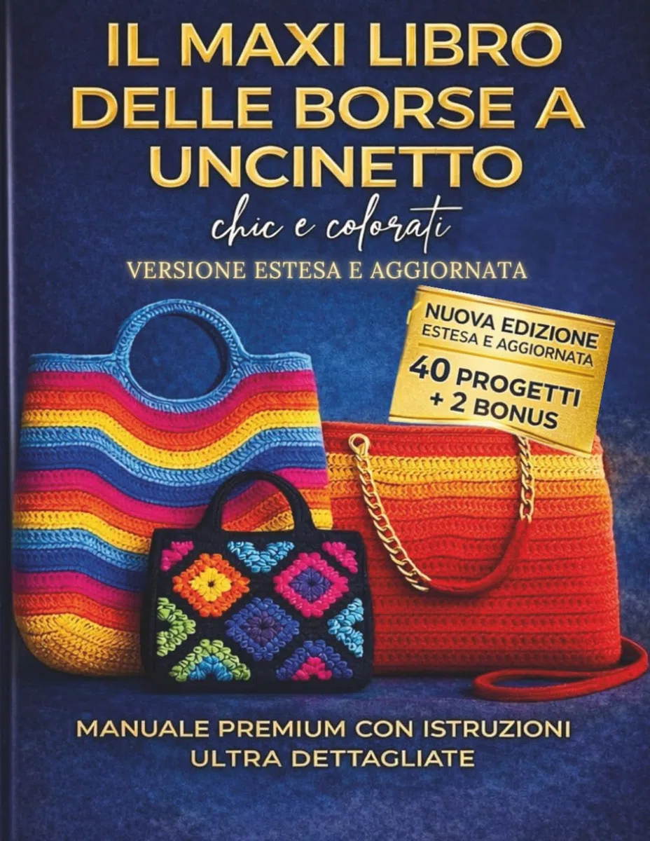 IL MAXI LIBRO DELLE BORSE A UNCINETTO CHE FANNO STILE: 40 progetti chic e colorati MANUALE PREMIUM CON ISTRUZIONI ULTRA DETTAGLIATE