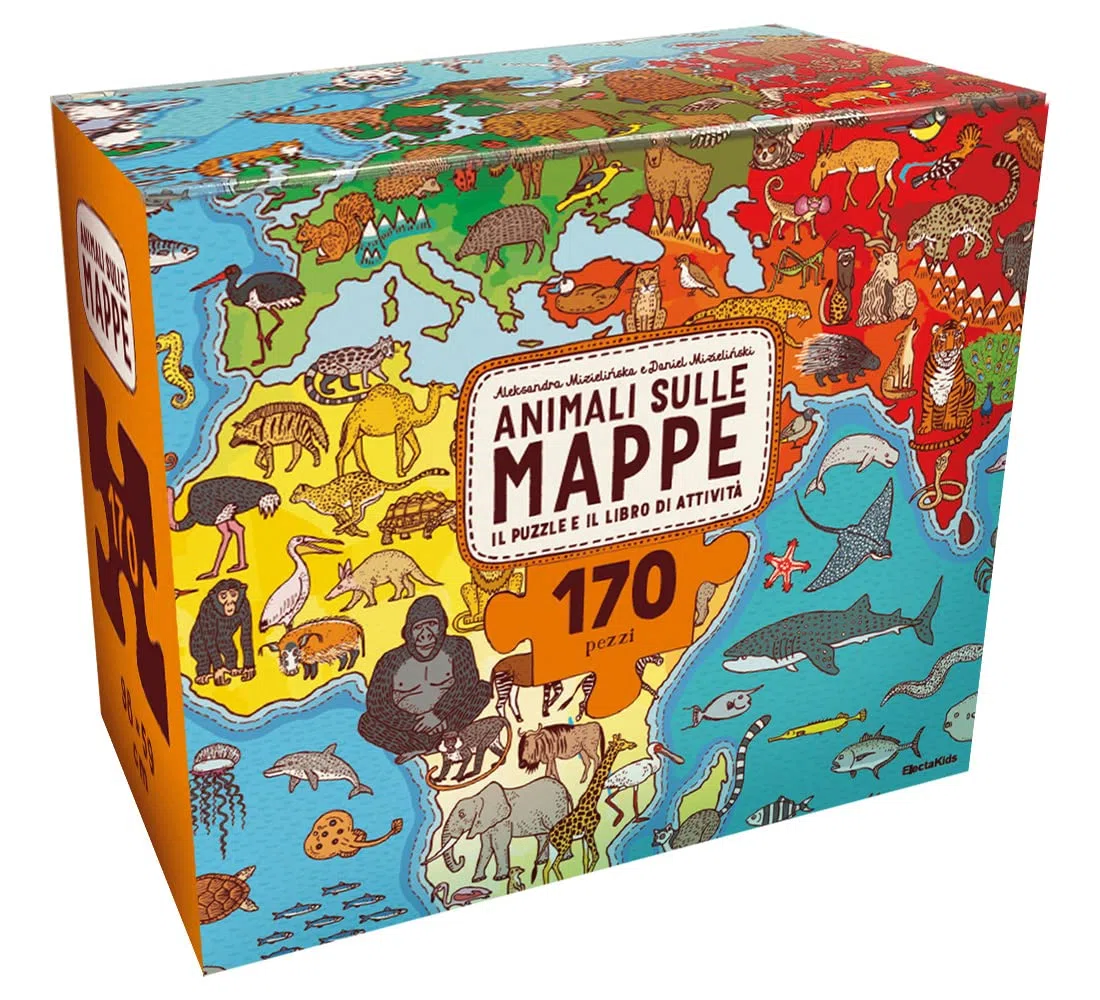 Animali sulle mappe. Il puzzle e il libro di attività. Con puzzle