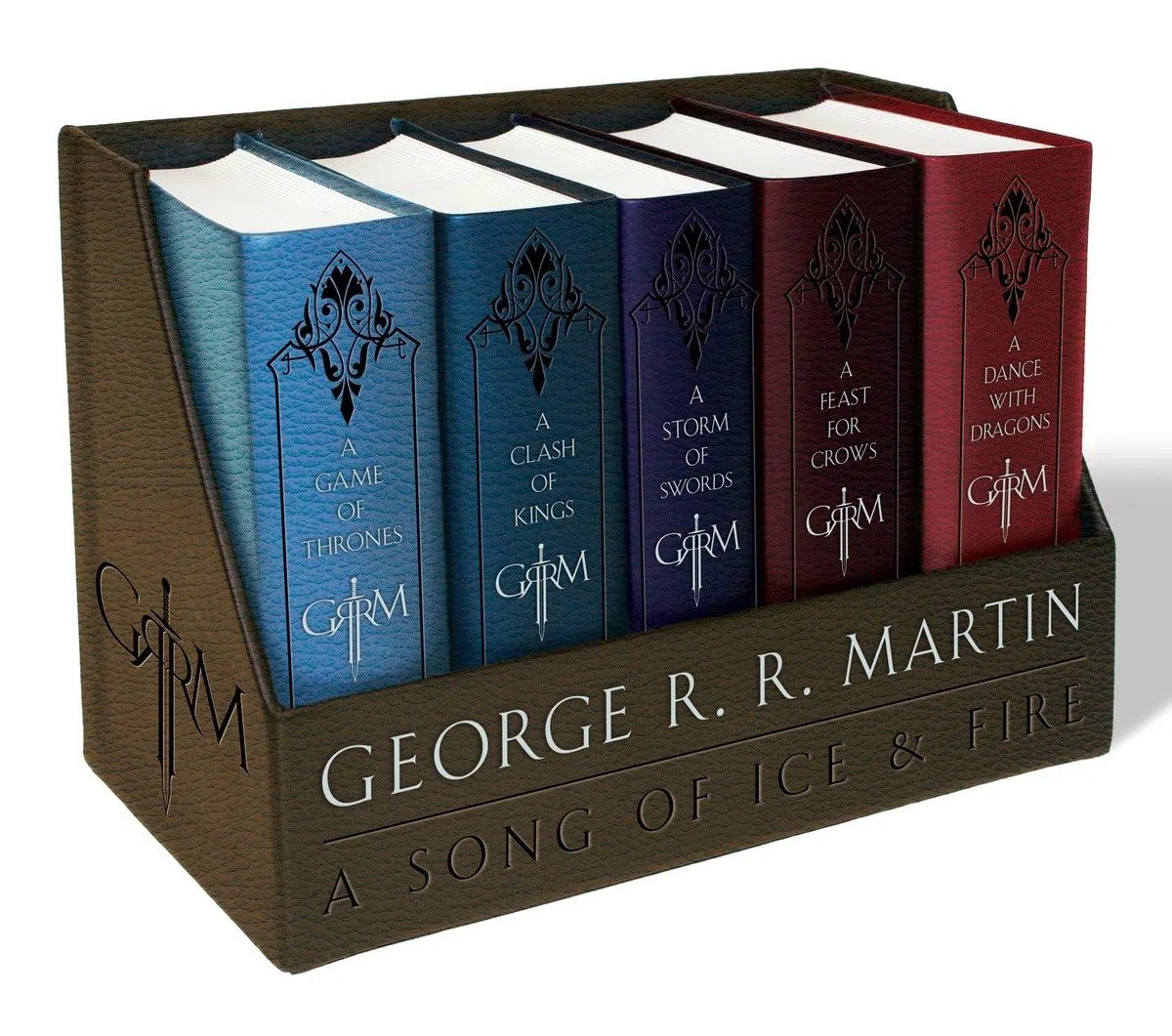 George R. R. Martin's A Game of Thrones Leather-Cloth Boxed Set (Song of Ice and Fire Series): A Game of Thrones, A Clash of Kings, A Storm of Swords, A Feast for Crows, and A Dance with Dragons: 1-5