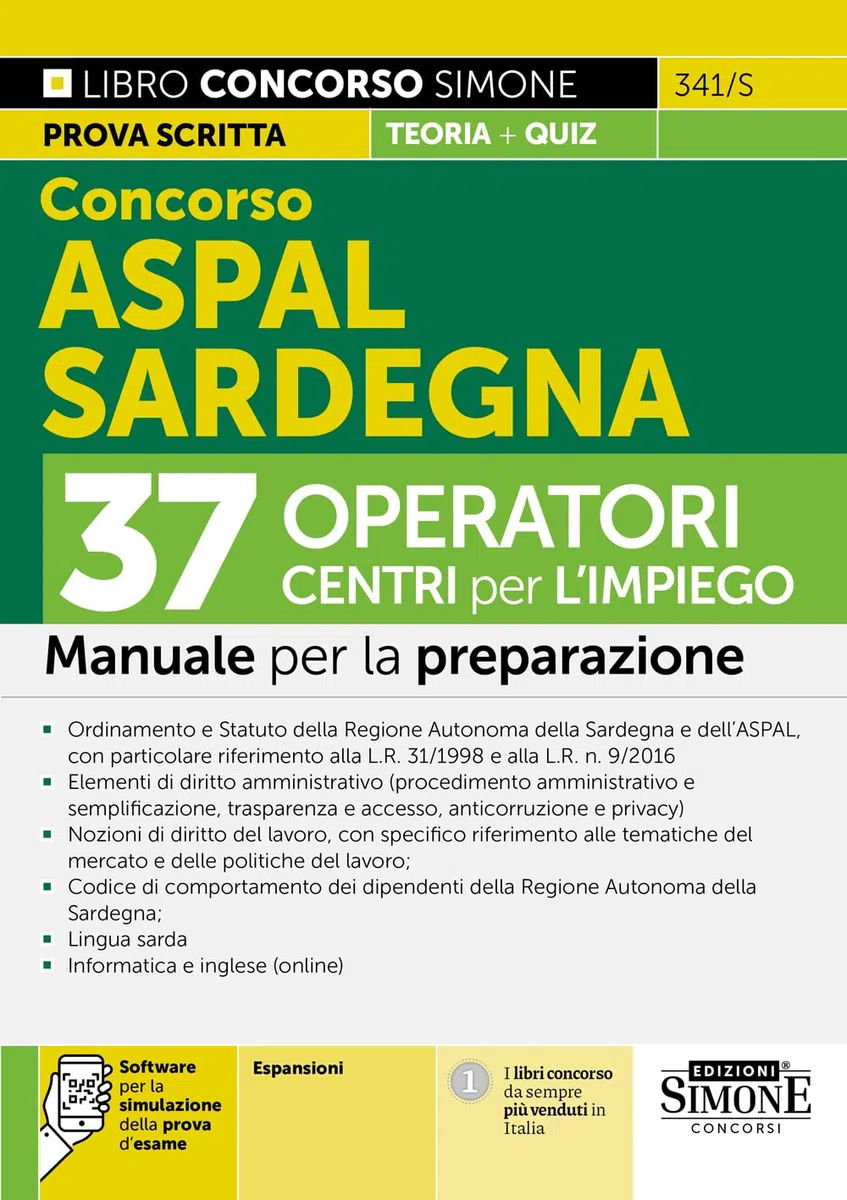 Concorso ASPAL Sardegna - 37 Operatori Centri per l'impiego - Manuale per la preparazione