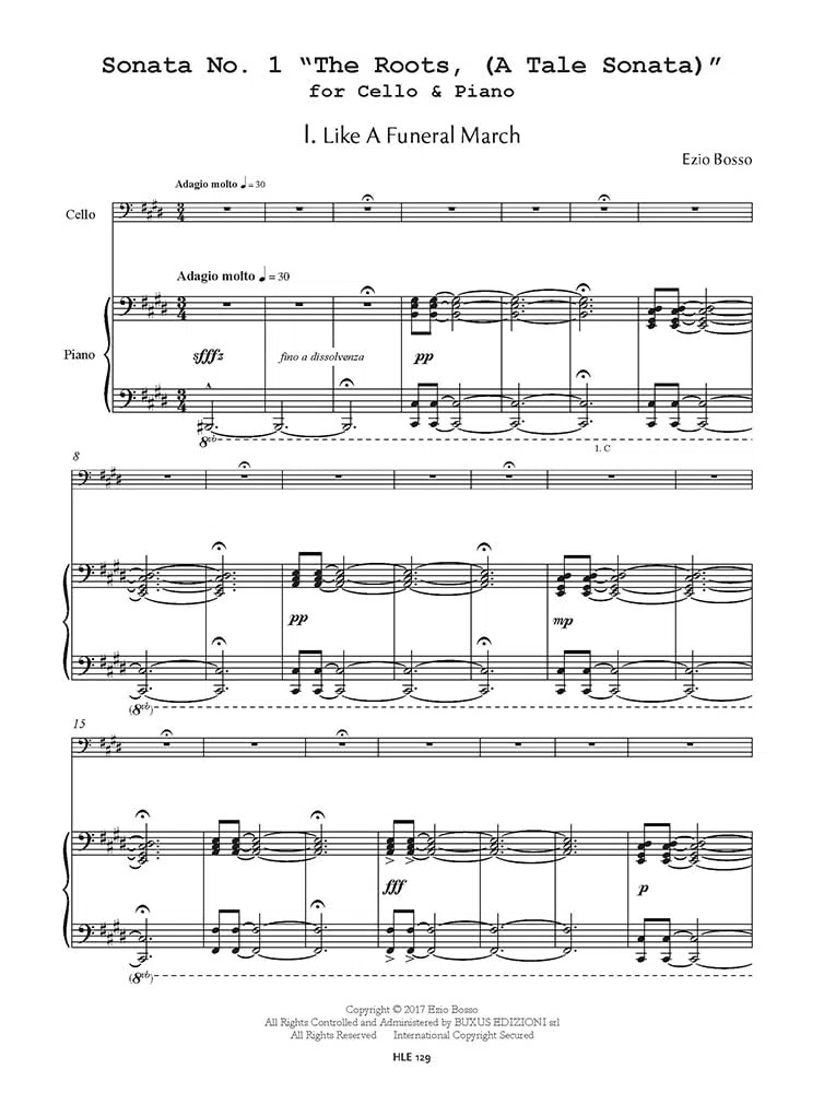 Sonata No. 1 "The Roots, (A Tale Sonata)" for Cello & Piano