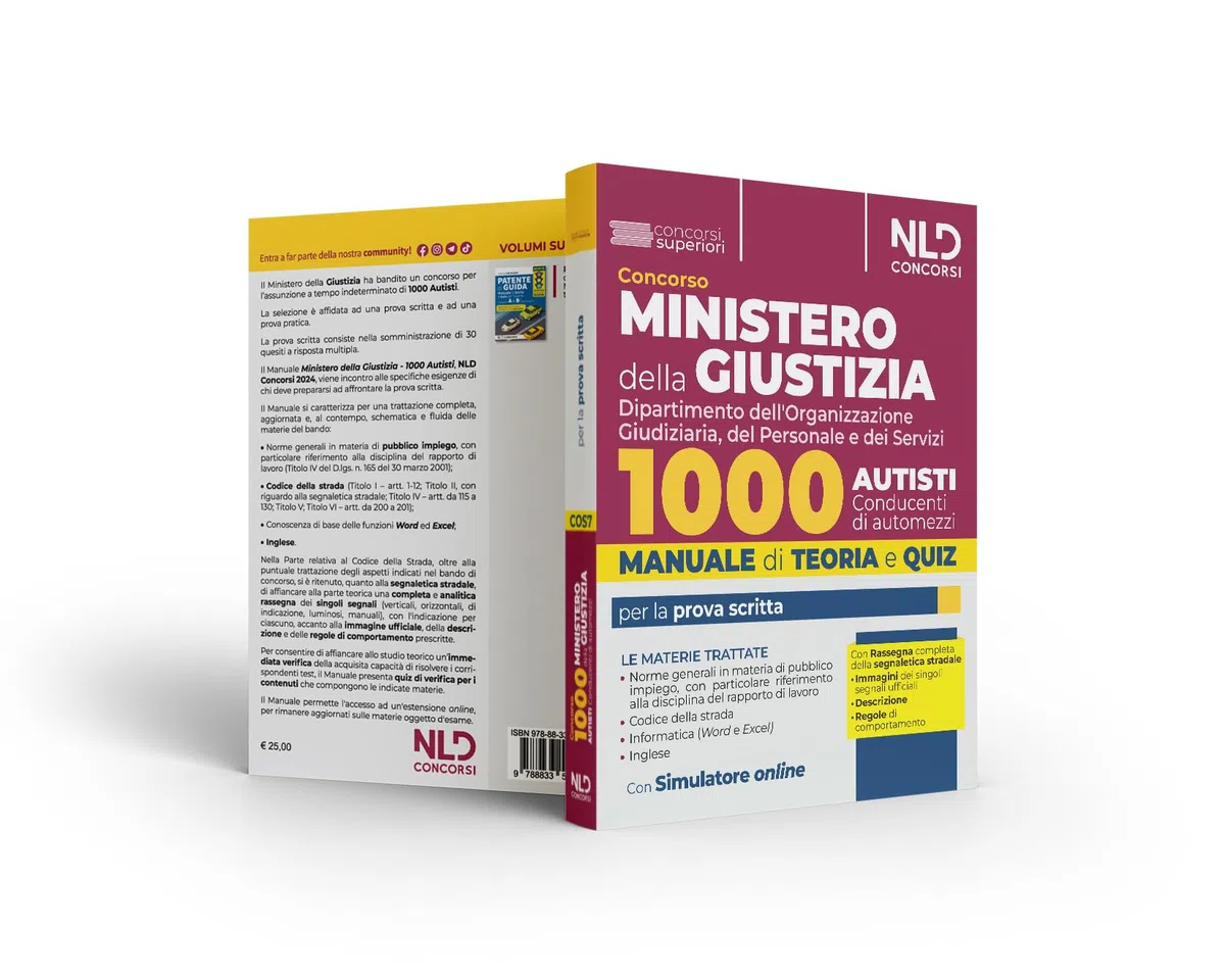 Concorso Ministero della Giustizia. 1000 autisti. Manuale + quiz per il concorso 2024. Con espansione online