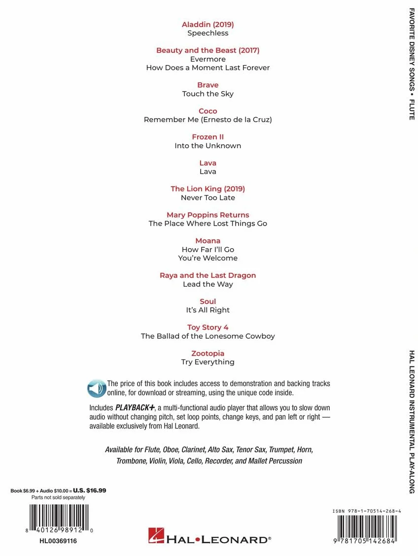 Favorite Disney Songs: Flute: Includes Downloadable Audio