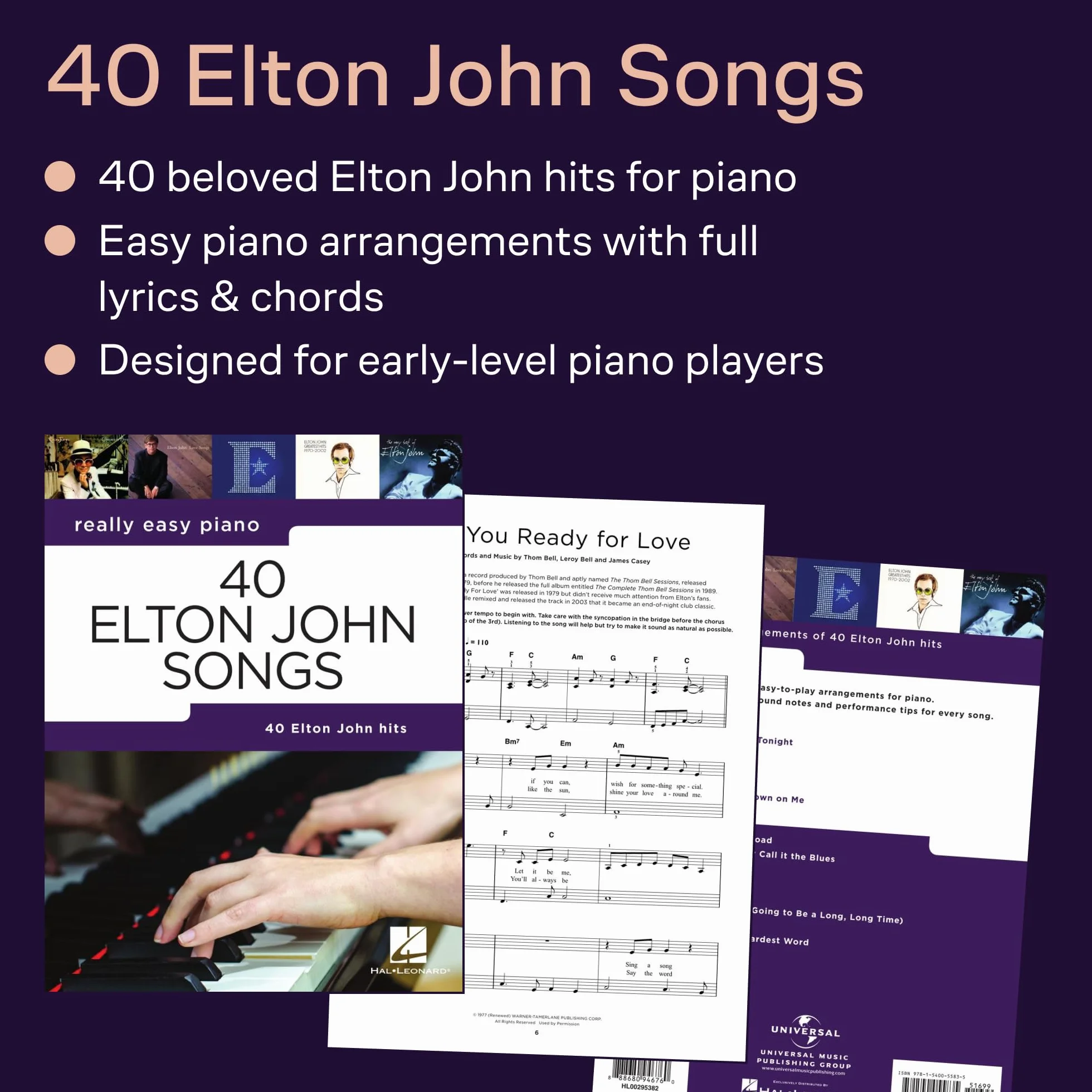 REALLY EASY Piano: 40 Elton John Songs: Piano Songbook (ENGLISH EDITION)