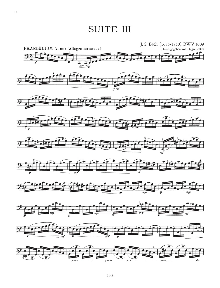 Bach: Cello Suites BWV 1007-1012 for Cello Solo (EP238)