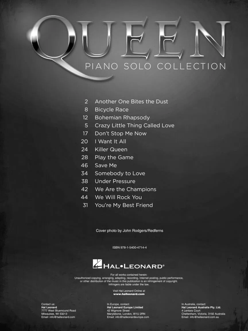 Queen - Piano Solo Collection spartiti per pianoforte solo | 14 grandi successi dei Queen arrangiati per piano, tra cui Bohemian Rhapsody, Don't Stop Me Now e We Are the Champions