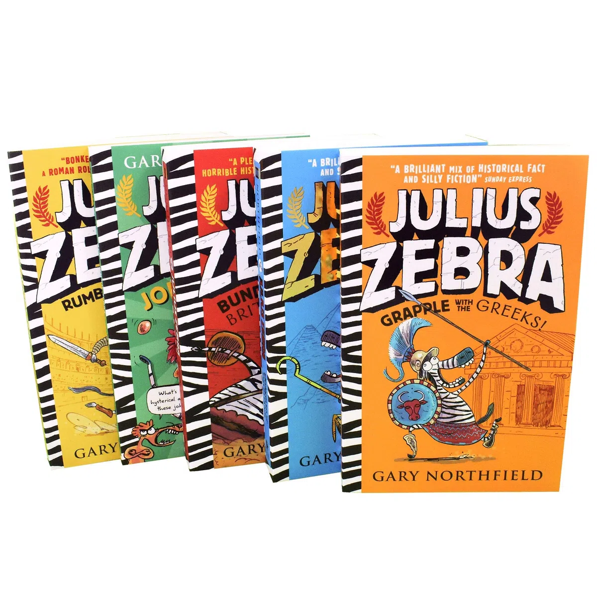 Julius Zebra Series The Toga-Tasic 5 Books Collection Box Set by Gary Northfield (Rumble with the Romans, Bundle with the Britons, Entangled with the Egyptians & MORE!)