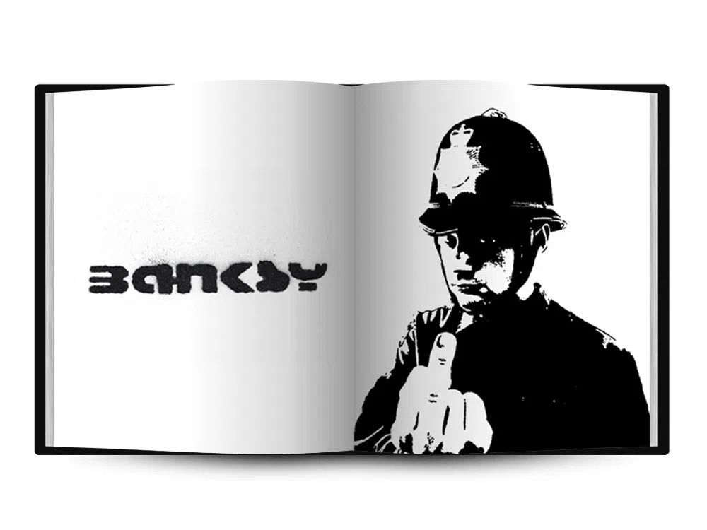 Banksy. Wall and piece: 21 x 26 cm