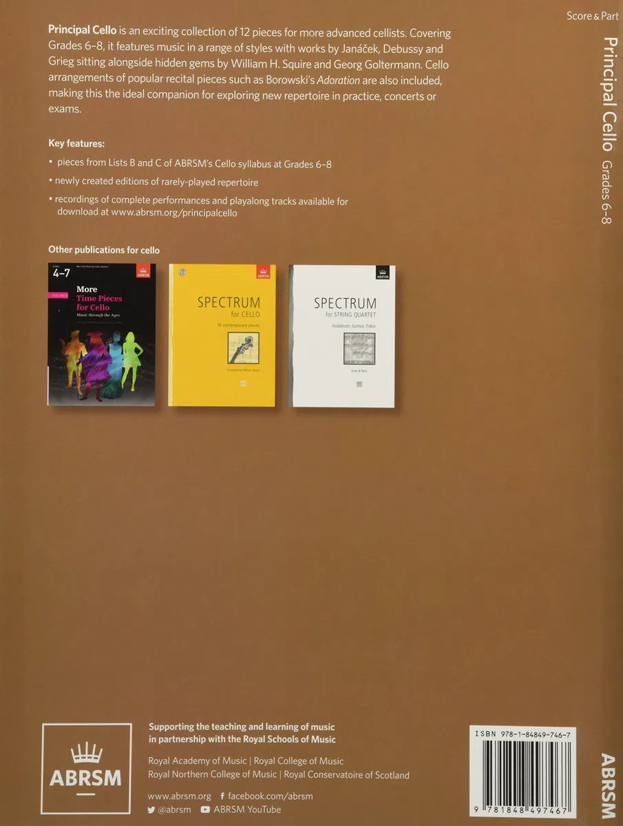 Principal Cello : 12 pieces for cello and piano, Grades 6-8