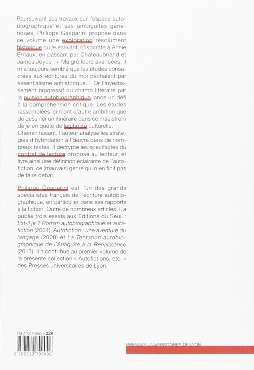 Poétiques du je: Du roman autobiographique à l'autofiction