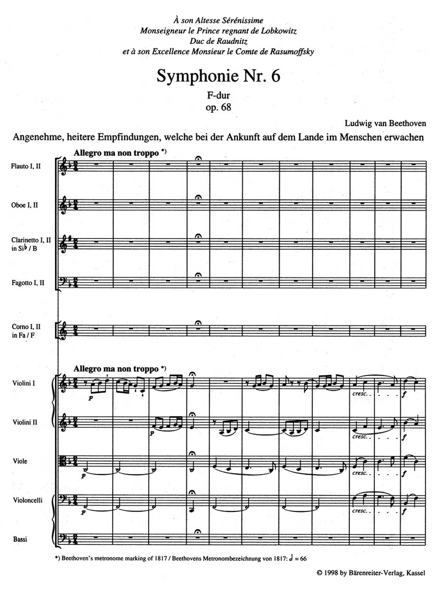 Sinfonie Nr. 6 F-Dur op. 68. Pastorale