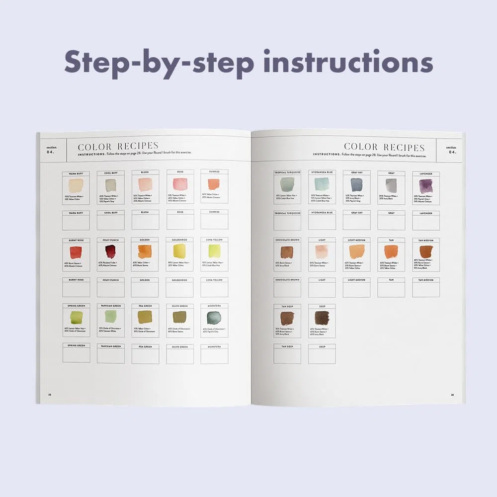 Watercolor Workbook: Café in Bloom: 25 Beginner-Friendly Projects on Premium Watercolor Paper: 3
