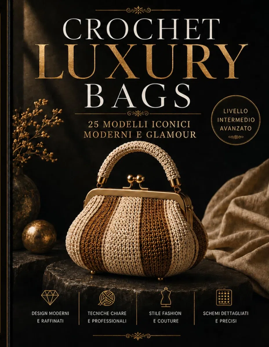 Crochet Luxury Bags: 25 Borse all’Uncinetto Moderne, Eleganti e Glamour con Schemi Passo Dopo Passo, Tecniche Professionali e Finiture di Livello Superiore