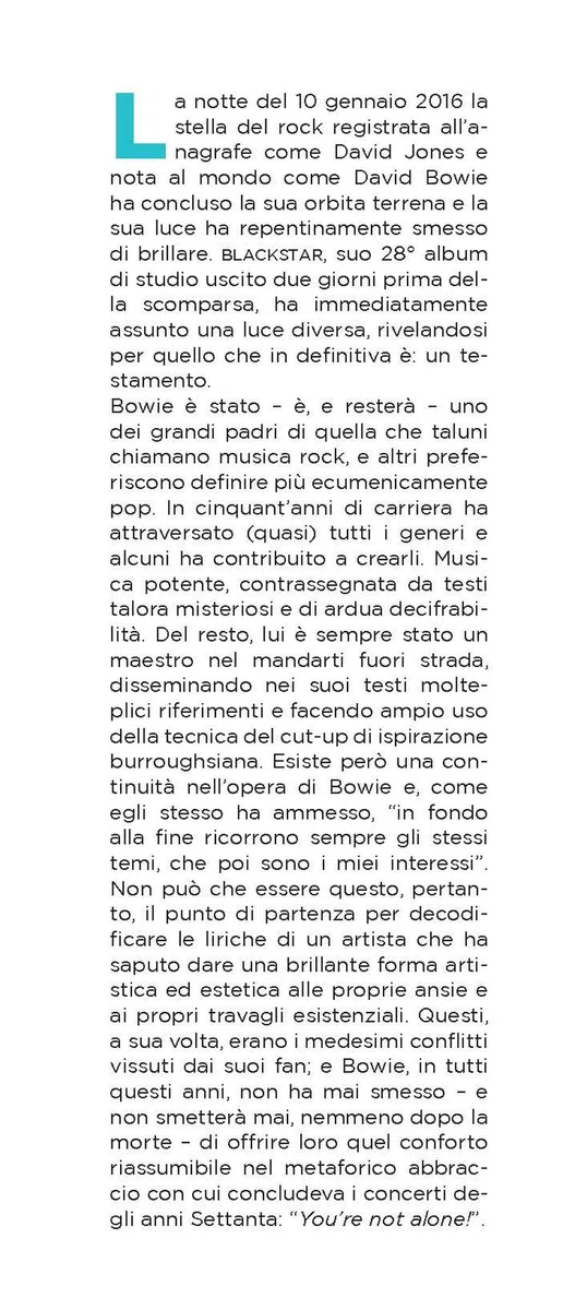David Bowie. Fantastic Voyage. Testi commentati