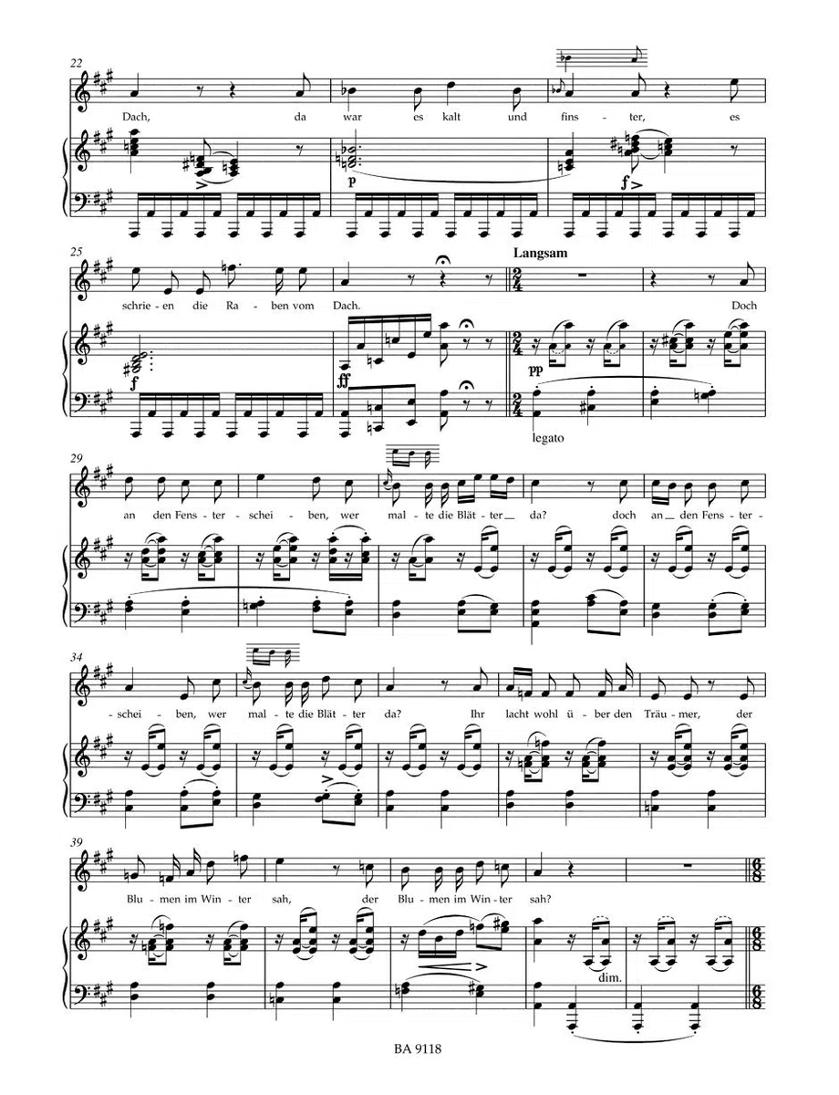 Winterreise op. 89 (Hohe Stimme). Singpartitur, Urtextausgabe