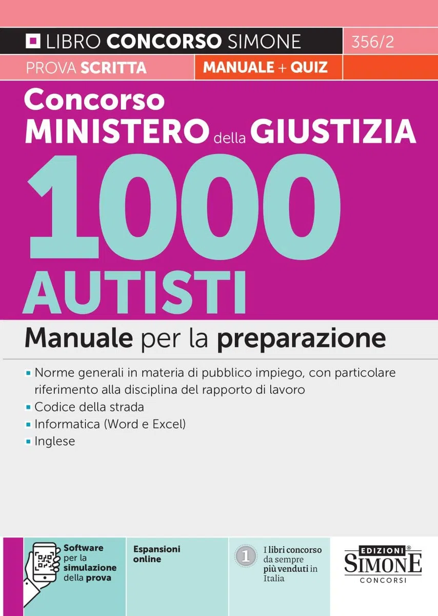 Concorso Ministero della Giustizia 1000 Autisti - Manuale per la preparazione