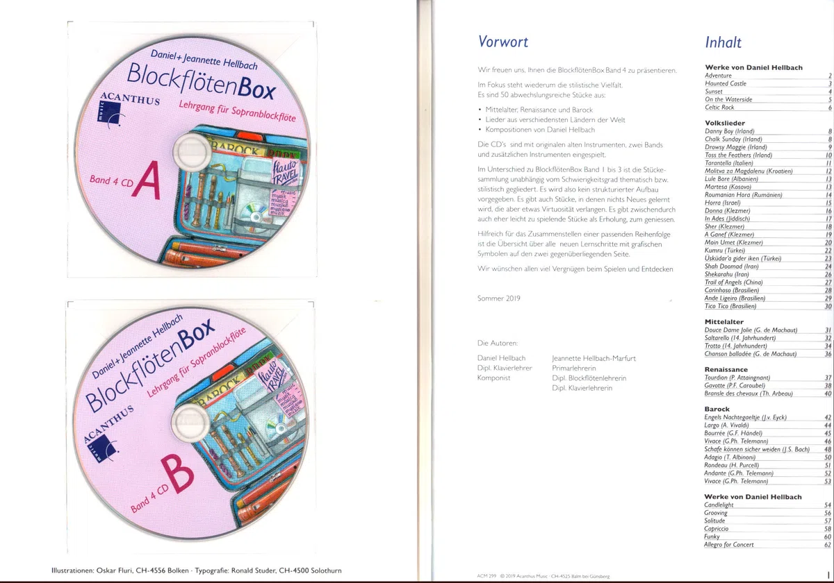Flauto a blocco Band 4: 50 pezzi diversi di otto secoli – Corso per flauto soprano con 4 CD – ACM299 990001554774