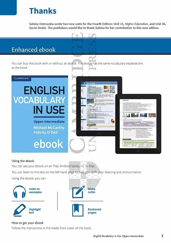 English Vocabulary in Use Upper-Intermediate Book with Answers and Enhanced eBook: Vocabulary Reference and Practice [Lingua inglese]