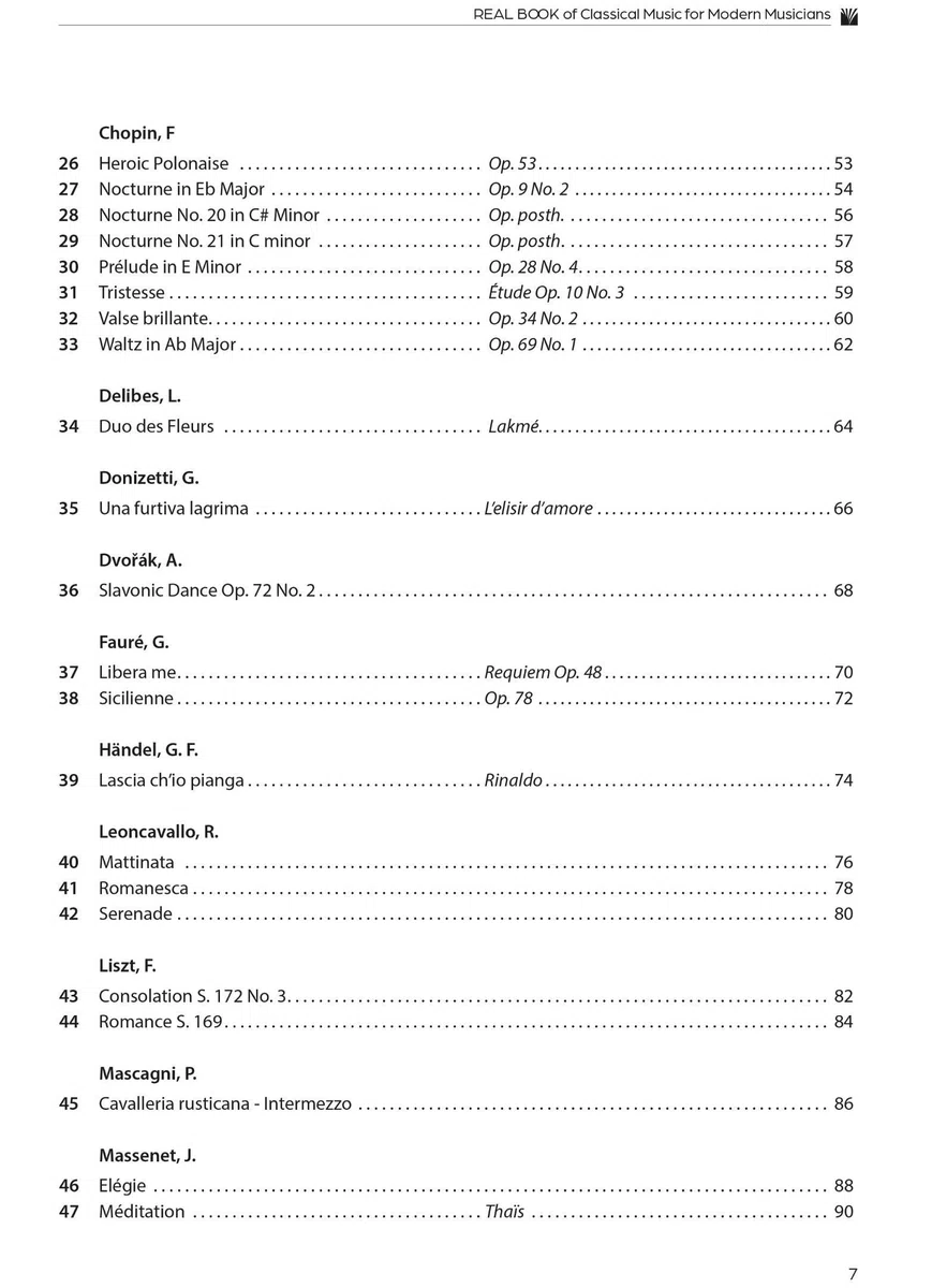 Real book of classical music for modern musicians. Ediz. italiana e inglese