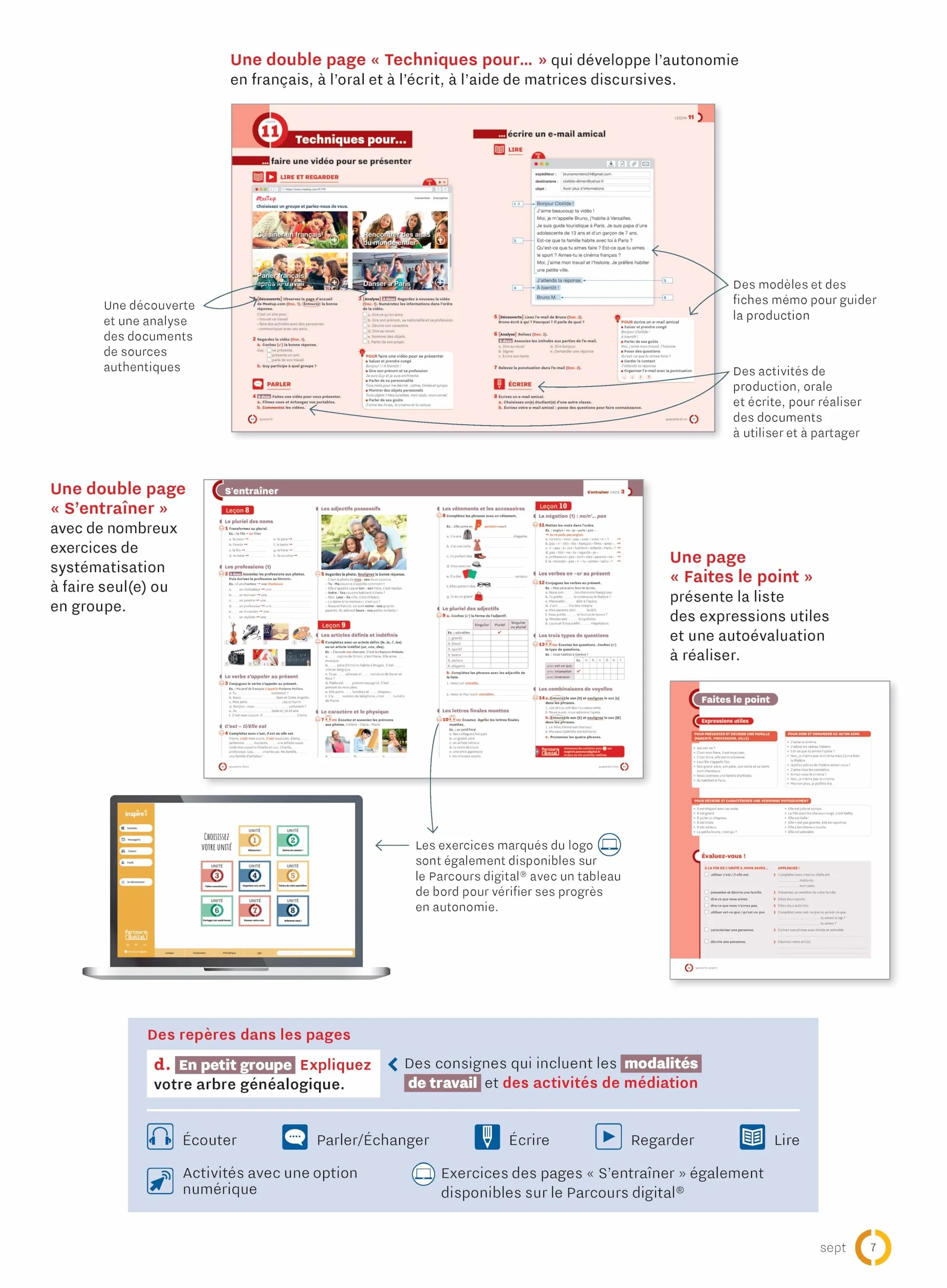 Inspire 1: Libro dello studente + audio/video + corso digitale: Metodo FLE: Vol. 1