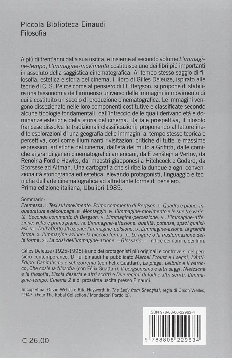 L'immagine-movimento. Cinema (Vol. 1)