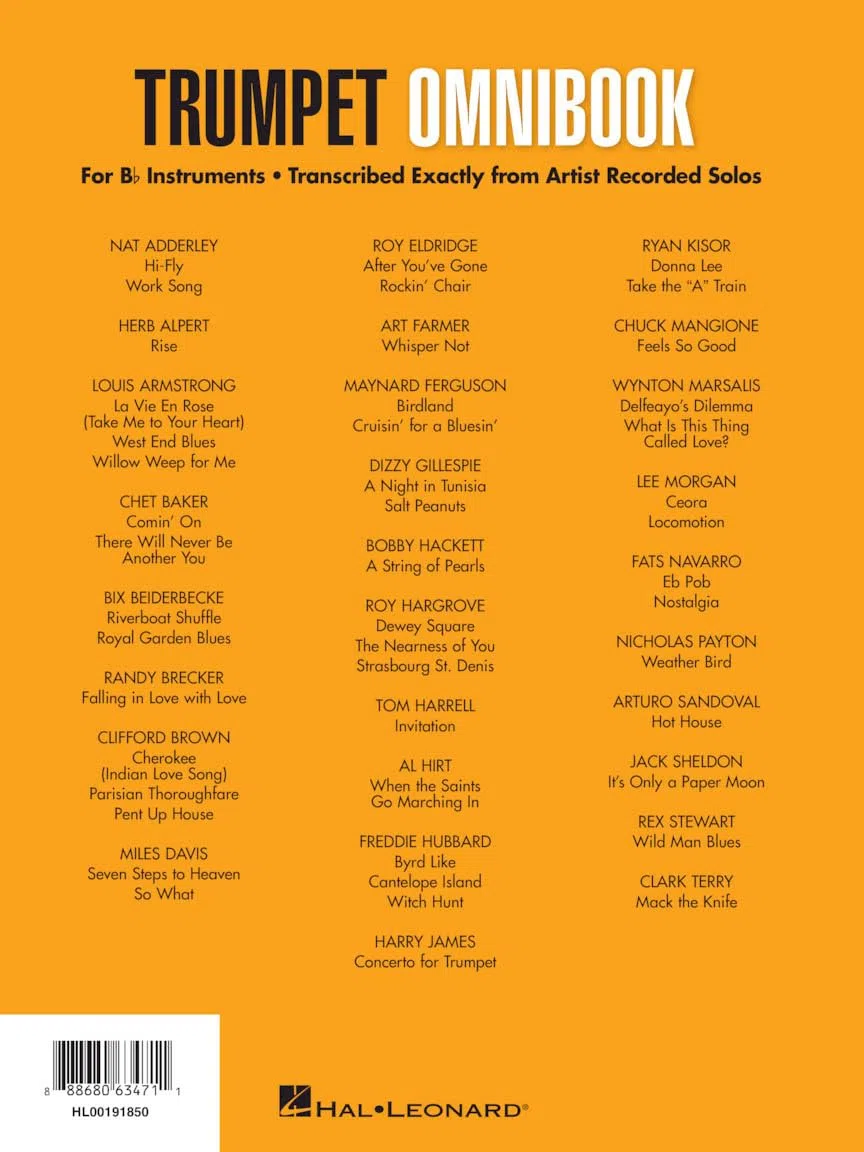 Trumpet Omnibook: For B-Flat Instruments Transcribed Exactly from Artist Recorded Solos