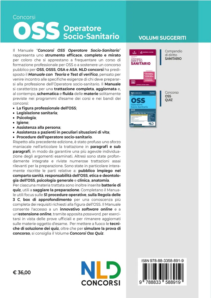 Concorsi OSS Operatore Socio Sanitario. Manuale con test di verifica per la formazione professionale e la preparazione ai concorsi 2024
