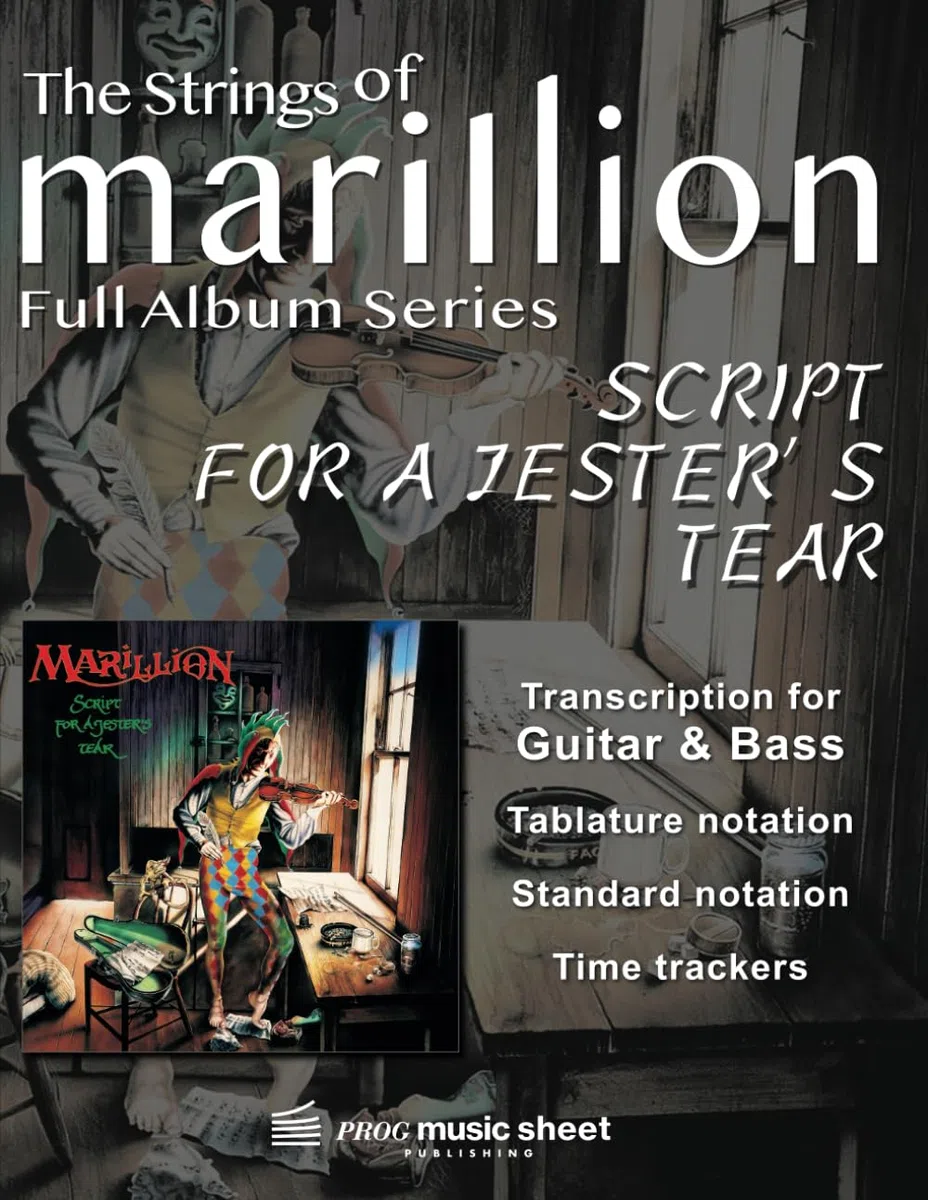 Marillion - SCRIPT FOR A JESTER'S TEAR: High quality transcription music sheet with Tablature - For Bass & Guitar