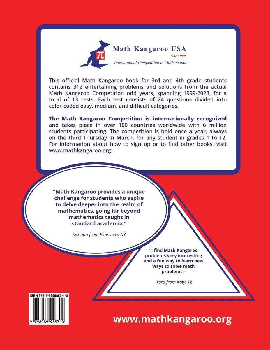 Math Kangaroo Problems and Solutions - Grades 3 & 4 - Odd Years