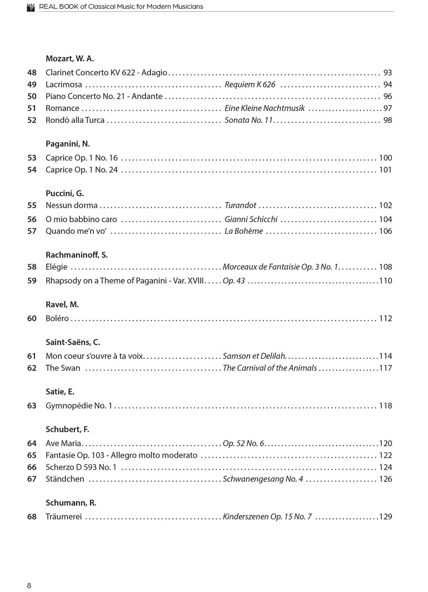 Real book of classical music for modern musicians. Ediz. italiana e inglese