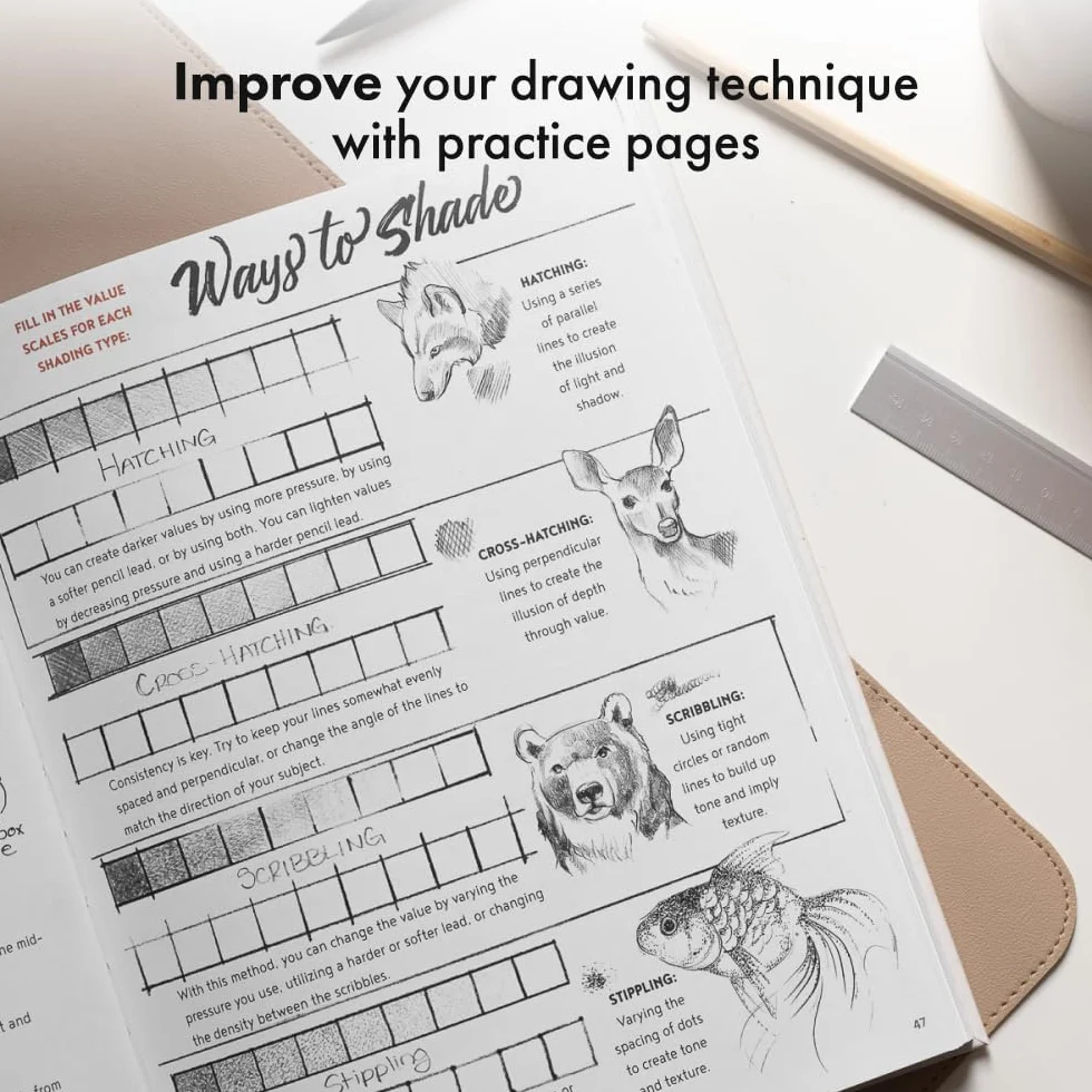 The Artist's Workbook: Easy Art Exercises to Learn How to Draw, Sketch, Shade, and more: Learn How to Draw, Sketch, Shade, and More with Easy Lessons and Practice Pages