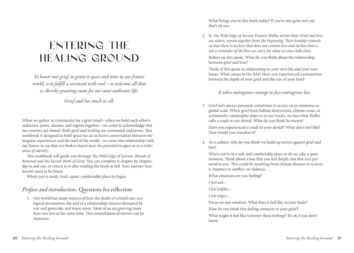 Entering the Healing Ground: The Wild Edge of Sorrow Official Workbook--Reflections, rituals, and meditations for grief and renewal