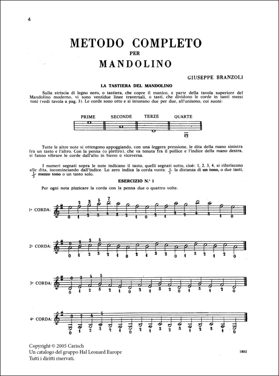 Metodo teorico-pratico per mandolino