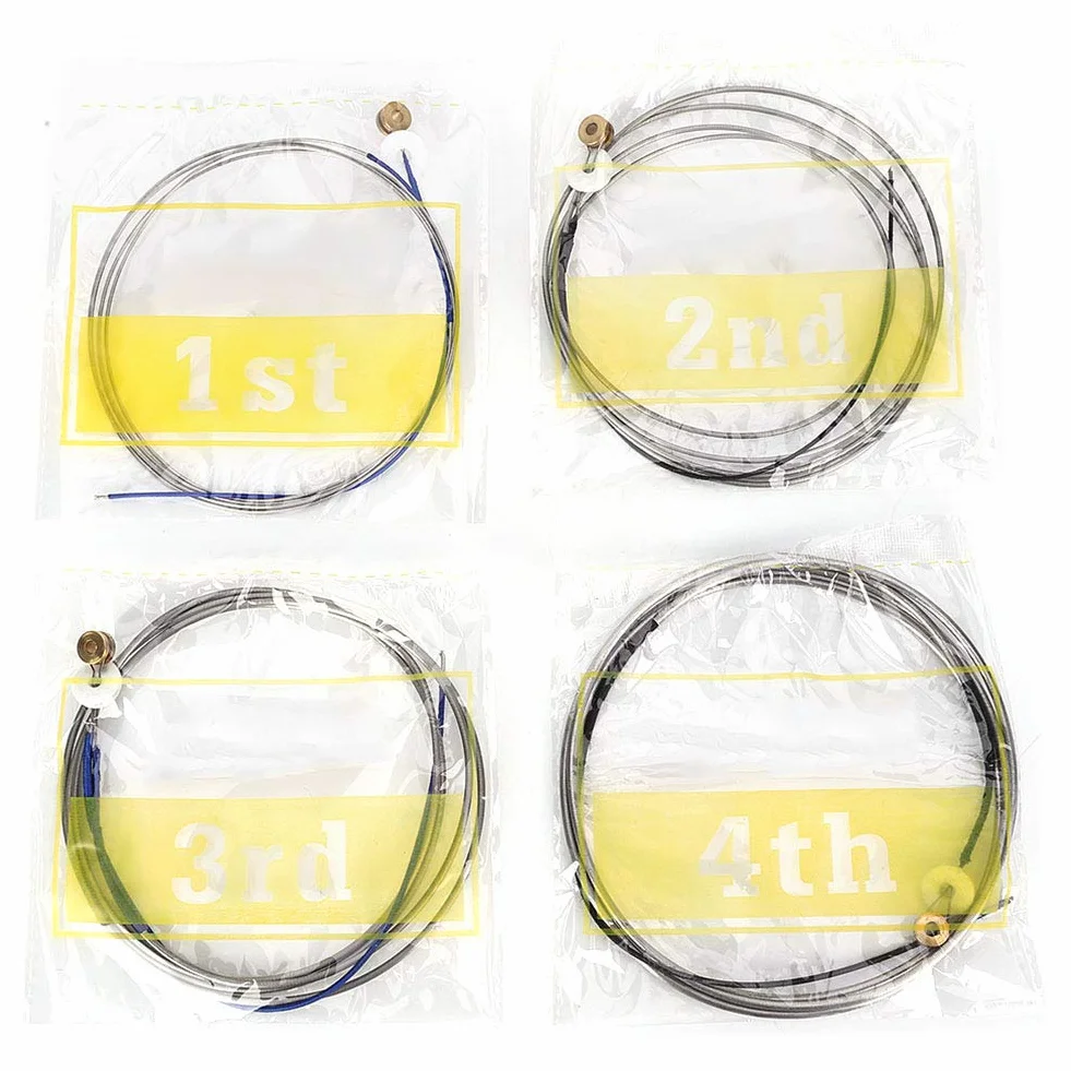 Corde per Contrabbasso, Acciaio Professionale per Suono Eccellente, Accessori Strumenti Musicali, Durevolezza e Precisione for Musicisti Professionisti, Concerti, Studi