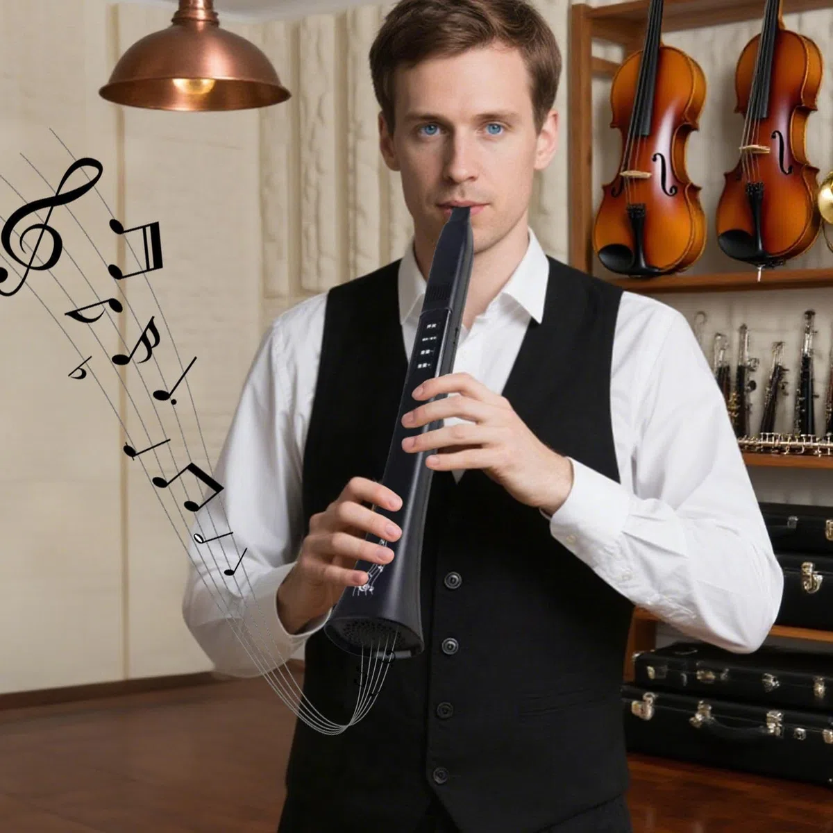 Strumento A Fiato Elettronico Digitale, Sintetizzatore Portatile Digitale, Attrezzatura Musicale Ricaricabile Con Connessione Senza Fili Per Principianti Bambini E Adulti