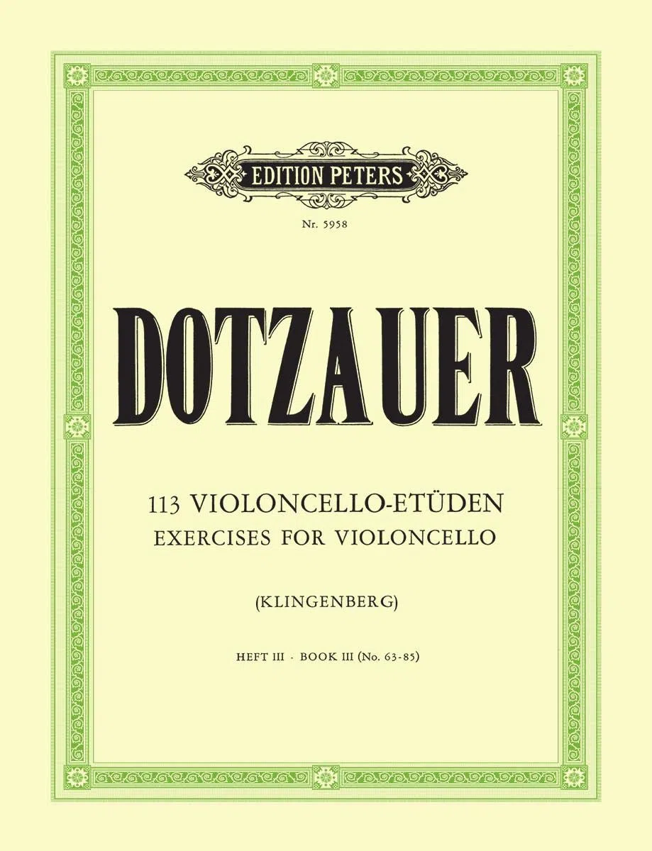 113 Exercises for Violoncello: Nos. 63-85 (3)