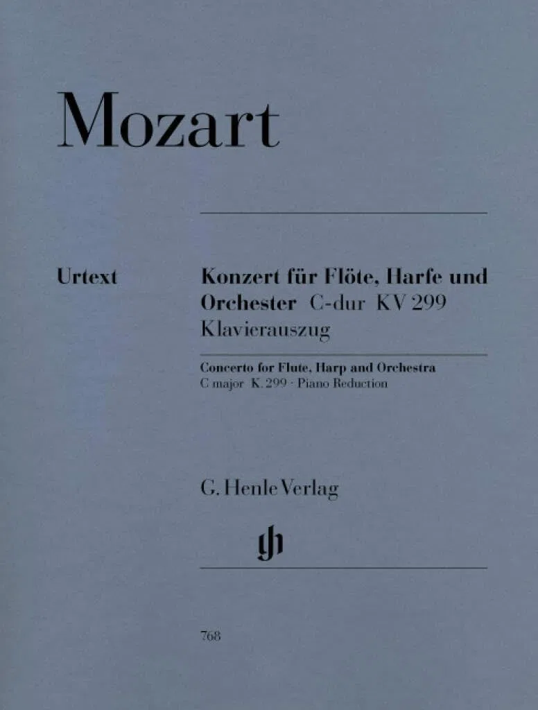 Konzert C-Dur KV 299 Fl Ha Orch. Flöte, Harfe, Klavier
