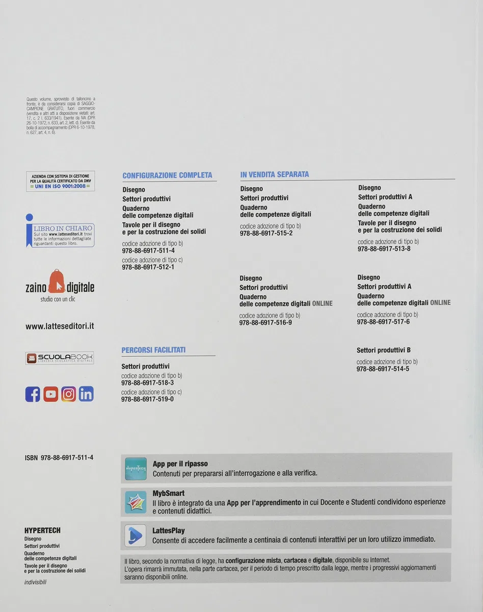 Hypertech. Disegno e Settori produttivi. Con Quaderno delle competenze digitali e Tavole per il disegno e per la costruzione dei solidi. Per la Scuola media. Con espansione online