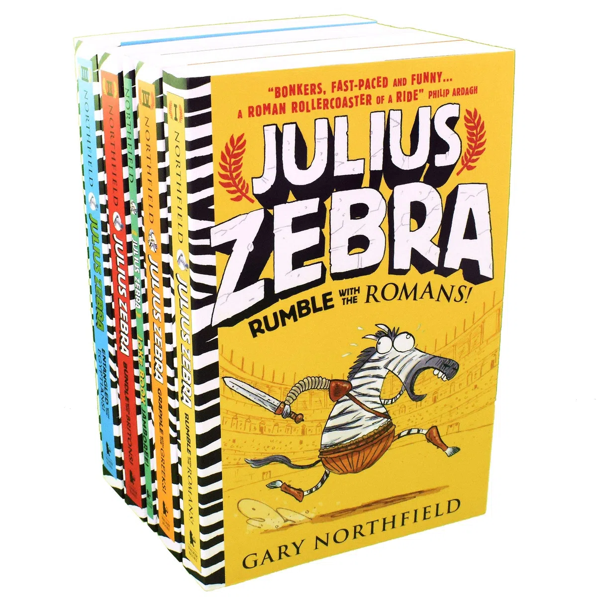 Julius Zebra Series The Toga-Tasic 5 Books Collection Box Set by Gary Northfield (Rumble with the Romans, Bundle with the Britons, Entangled with the Egyptians & MORE!)